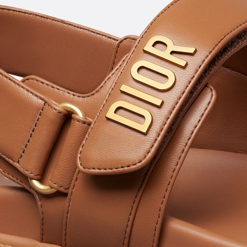 DiorAct Sandals Women Calfskin Brown - Image 4