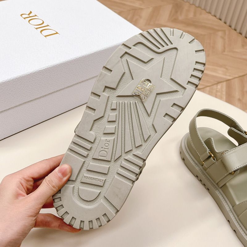 DiorAct Sandals Women Calfskin Grey - Image 4