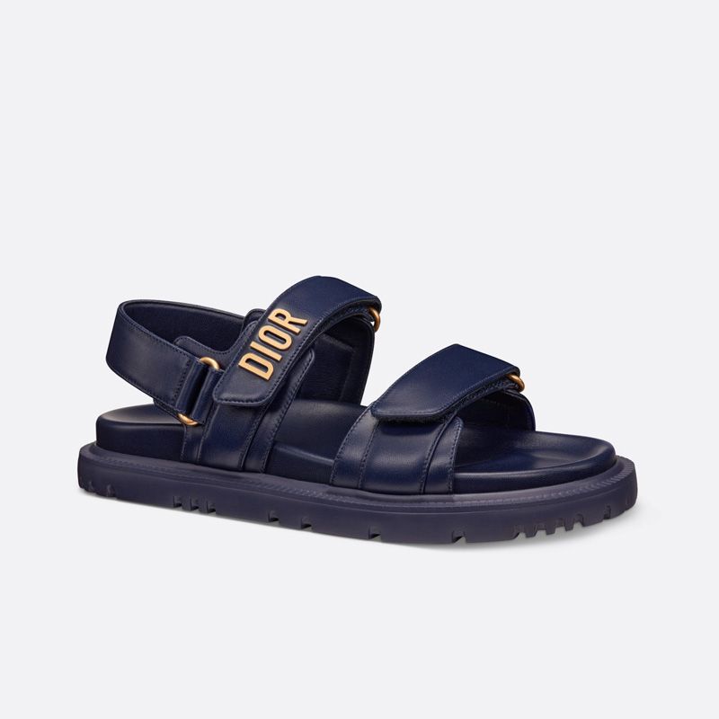 DiorAct Sandals Women Calfskin Navy Blue - Image 2