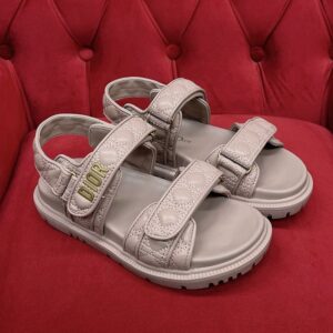 DiorAct Sandals Women Quilted Cannage Calfskin Pink