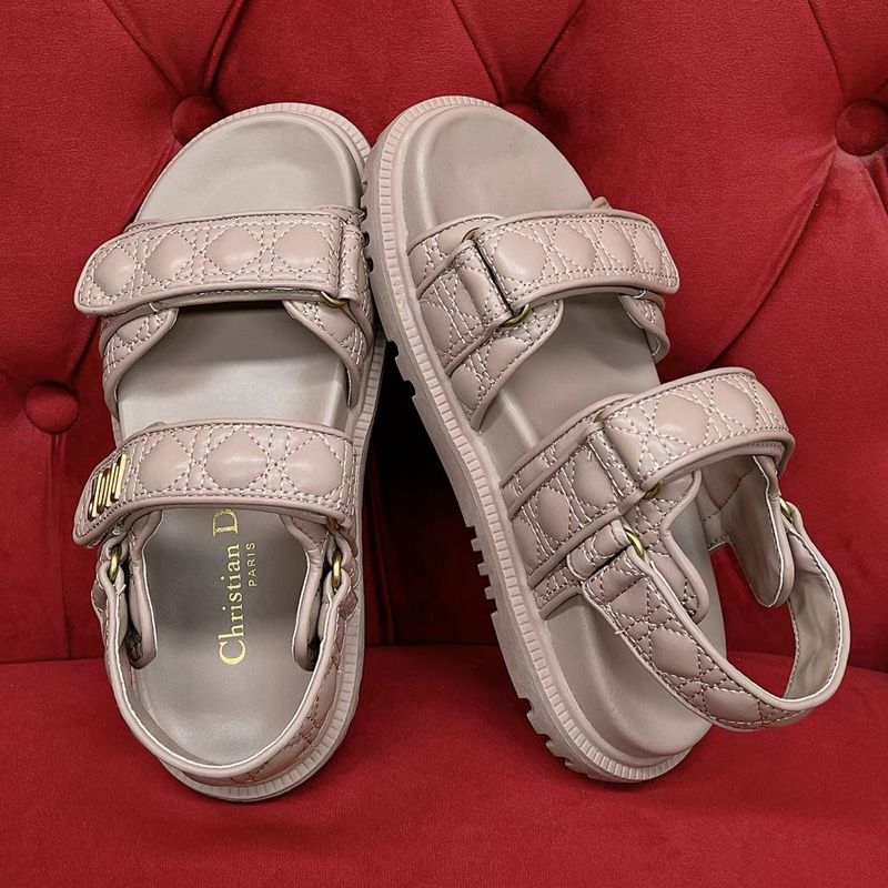 DiorAct Sandals Women Quilted Cannage Calfskin Pink - Image 2