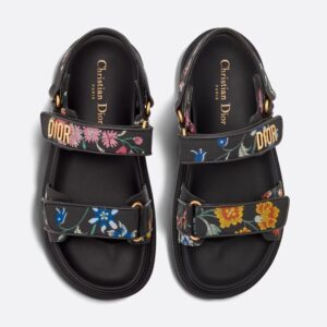 DiorAct Sandals Women Petites Fleurs Technical Fabric Black