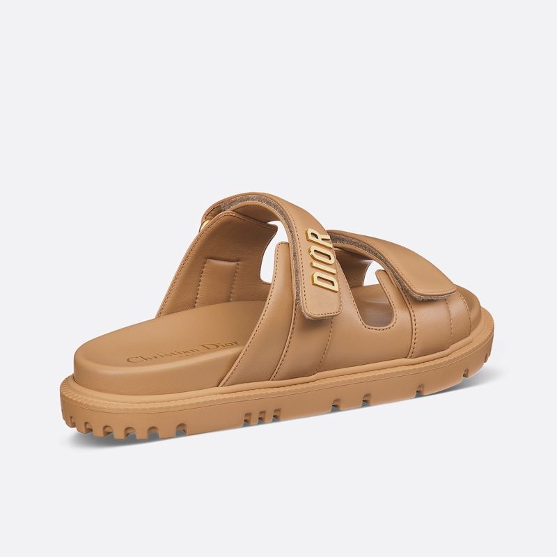 DiorAct Slides Women Calfskin Brown - Image 3