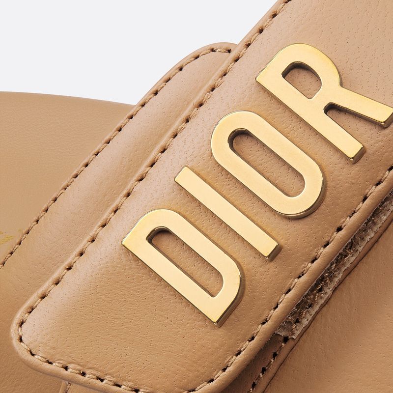 DiorAct Slides Women Calfskin Brown - Image 4