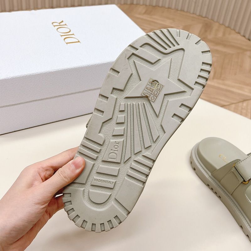 DiorAct Slides Women Calfskin Grey - Image 4