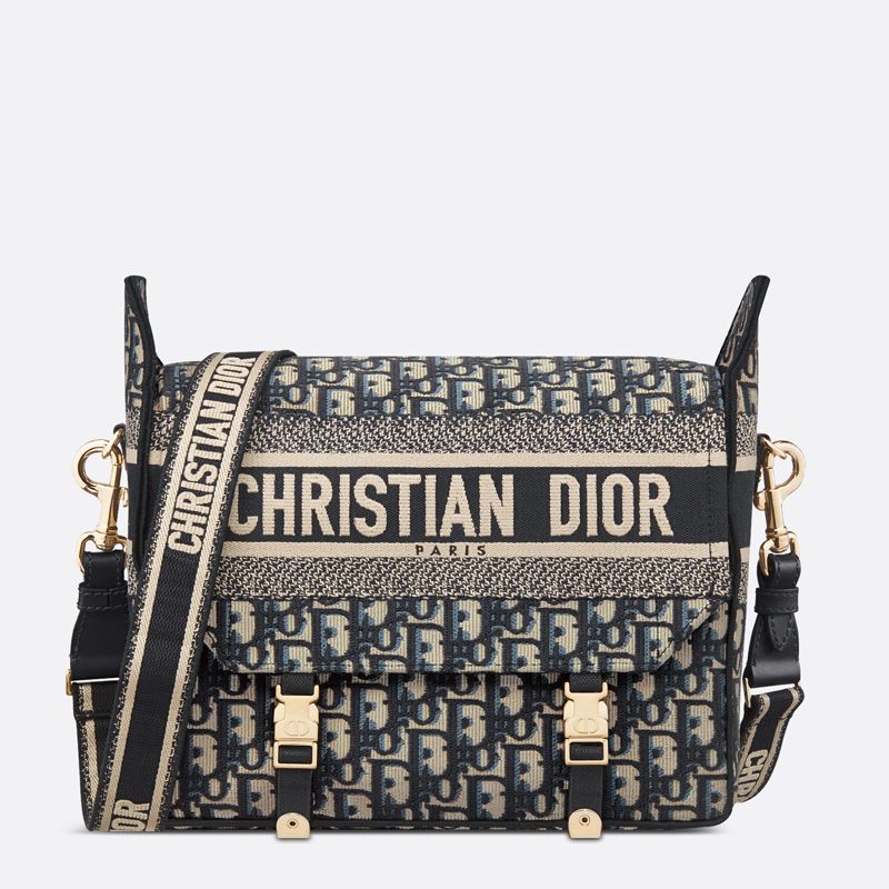 Medium Diorcamp Messenger In Oblique Motif Canvas Blue