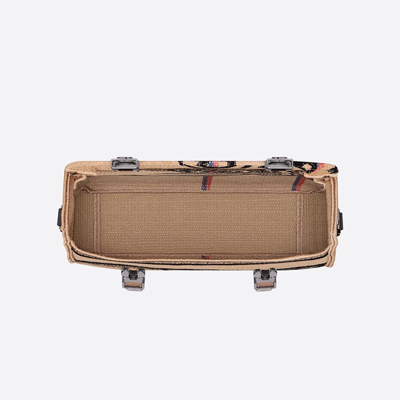 Small Diorcamp Messenger In Jute Motif Canvas Beige - Image 4