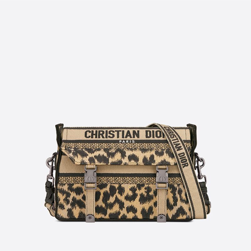 Small Diorcamp Messenger In Mizza Motif Canvas Beige