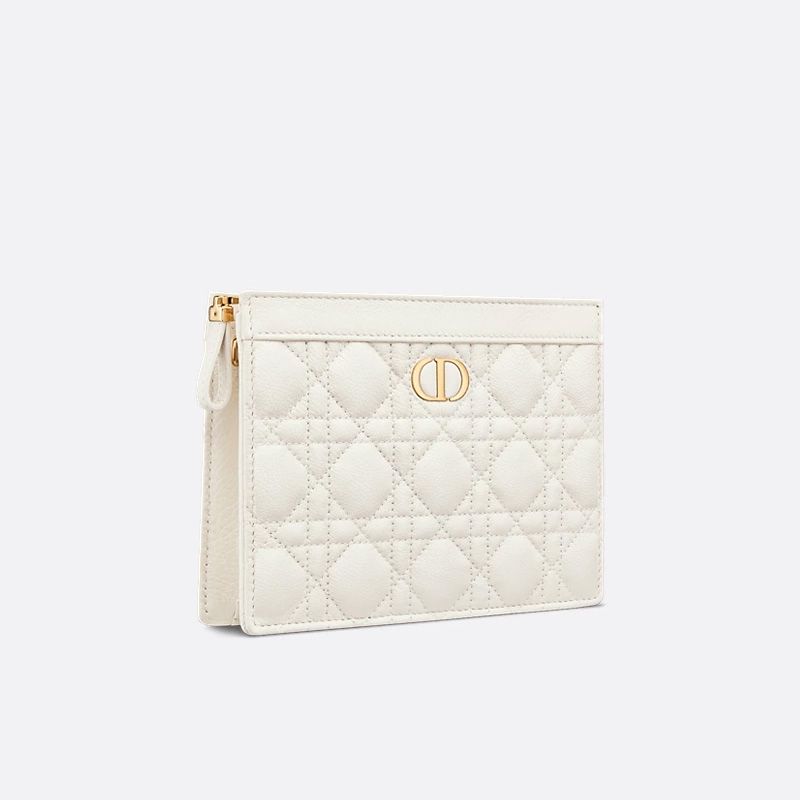 Dior Caro Every Dior Pouch In Supple Cannage Calfskin White - Image 3