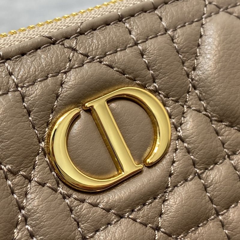 Large Dior Caro Daily Pouch In Supple Cannage Calfskin Taupe - Image 4