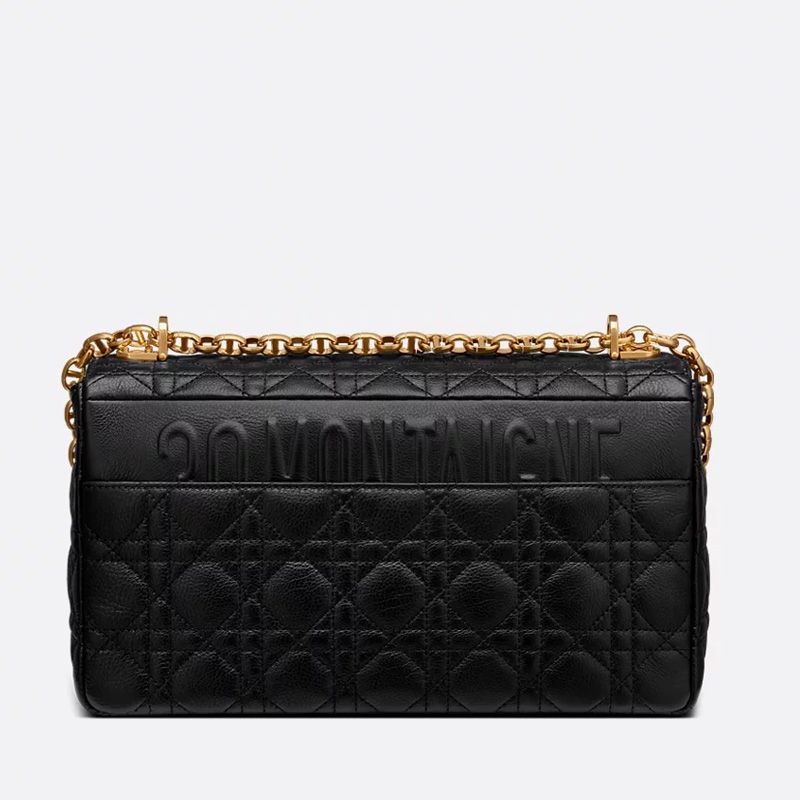 Large Dior Caro Bag In Supple Cannage Calfskin Black - Image 3