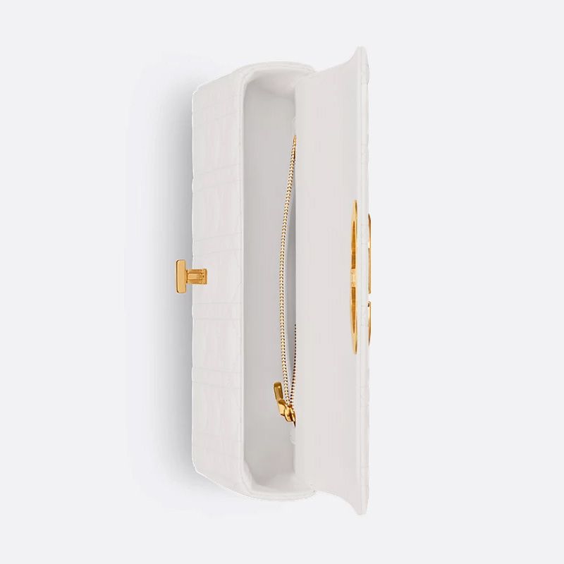 Medium Dior Caro Bag In Supple Cannage Calfskin White - Image 4