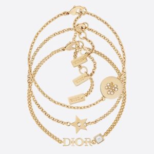 Diorevolution Bracelet Set Metal with Dior, Star and Clover Medallion Signatures Gold