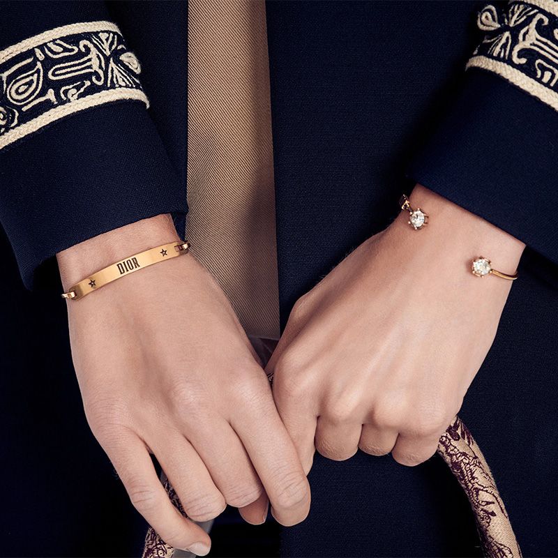 Diorevolution Bracelet Set Antique Metal with Crystals Gold - Image 2