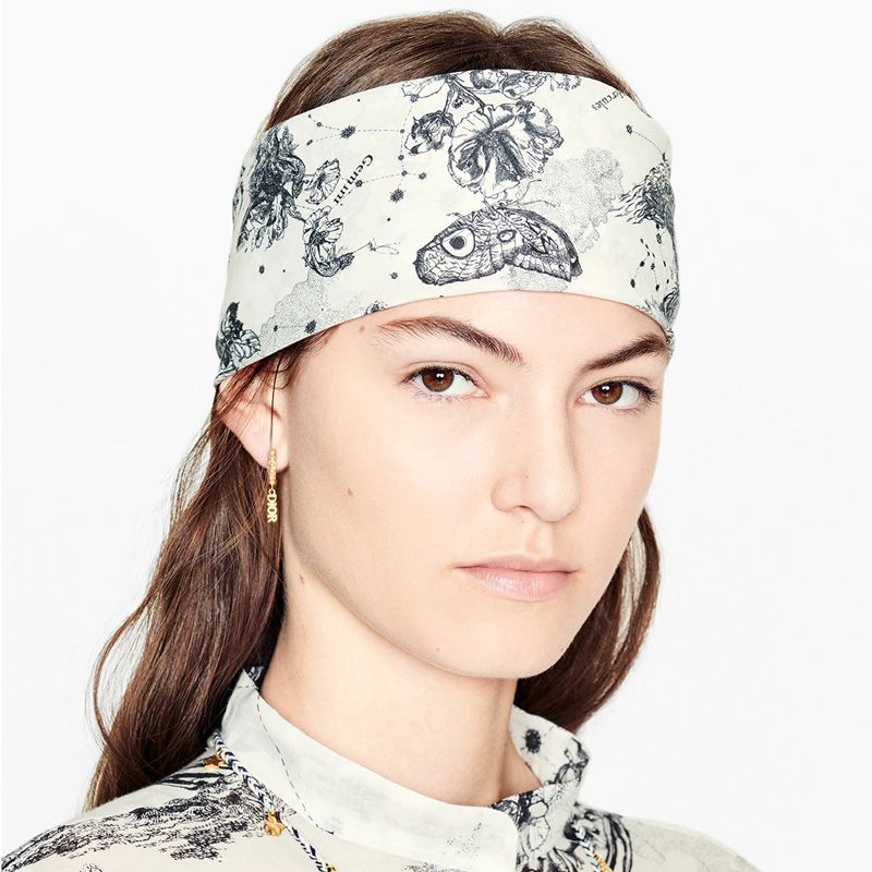 Diorevolution Earrings Metal with Resin Pearls, DIOR and Star Charms Gold - Image 2