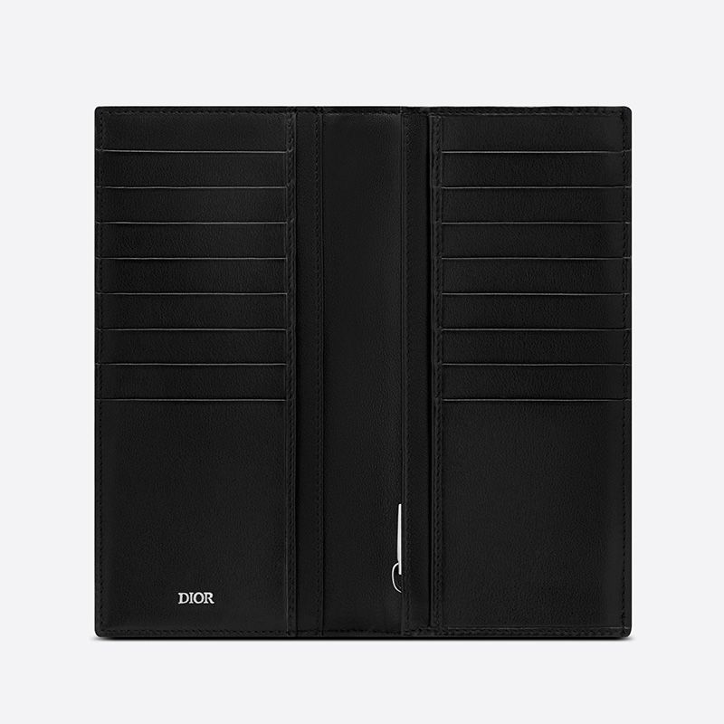 Large Dior Vertical Wallet Oblique Motif Canvas Black - Image 2
