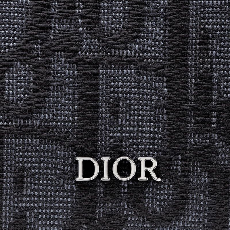 Large Dior Vertical Wallet Oblique Motif Canvas Black - Image 4