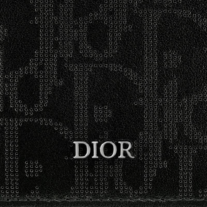 Large Dior Vertical Wallet Oblique Galaxy Leather Black - Image 5