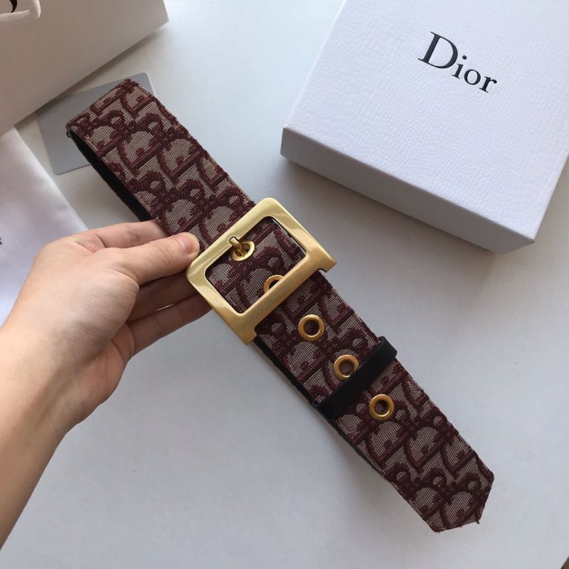 Diorquake Belt Oblique Calfskin Burgundy - Image 2