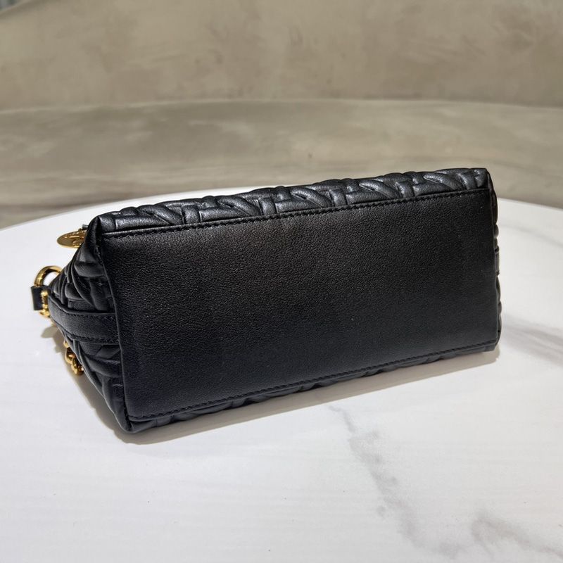 Diorstar Hobo Bag with Chain In Graphic Cannage Calfskin Black - Image 4