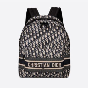 DiorTravel Backpack In Oblique Motif Canvas Blue