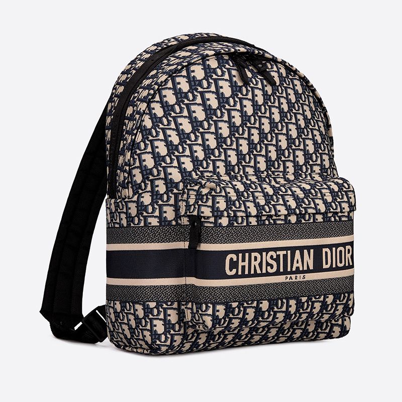 DiorTravel Backpack In Oblique Motif Canvas Blue - Image 2