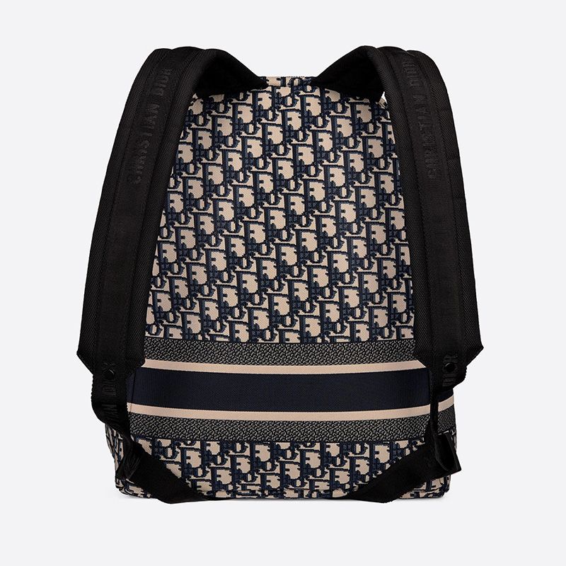 DiorTravel Backpack In Oblique Motif Canvas Blue - Image 3