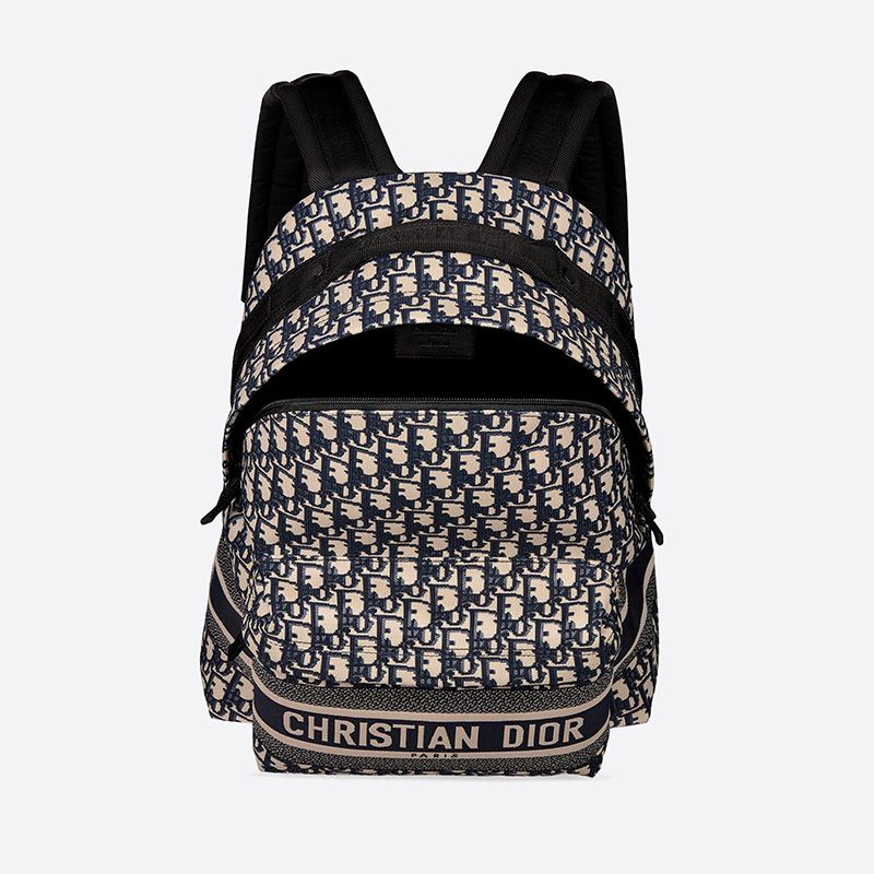 DiorTravel Backpack In Oblique Motif Canvas Blue - Image 4