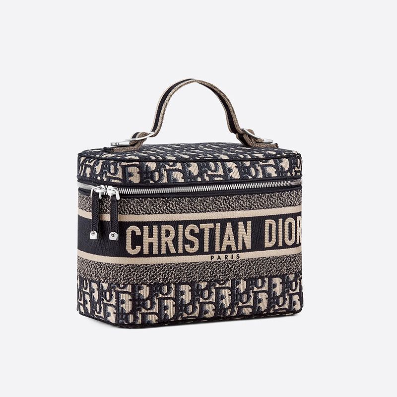 Medium DiorTravel Vanity Case Oblique Motif Canvas Blue - Image 2