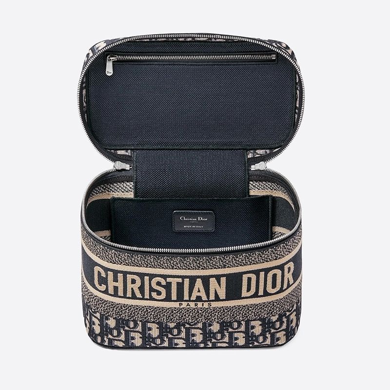 Medium DiorTravel Vanity Case Oblique Motif Canvas Blue - Image 3