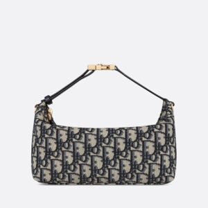 Medium DiorTravel Nomad Pouch In Oblique Motif Canvas Blue