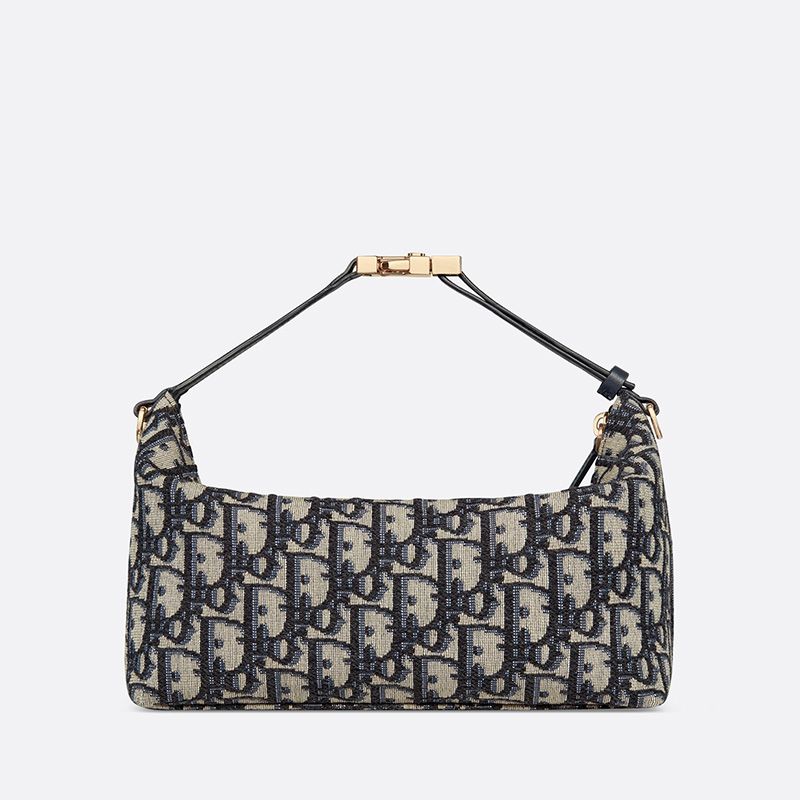 Medium DiorTravel Nomad Pouch In Oblique Motif Canvas Blue - Image 3