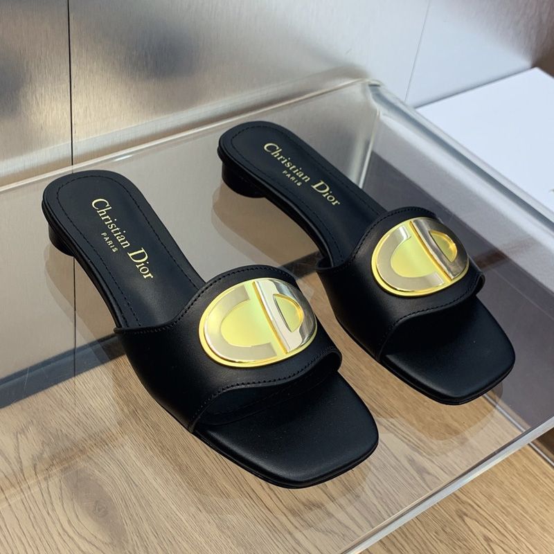 Forever Dior Slides Women Calfskin Black - Image 2