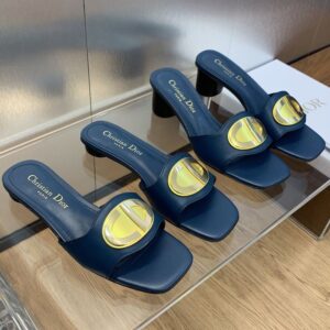 Forever Dior Slides Women Calfskin Navy Blue