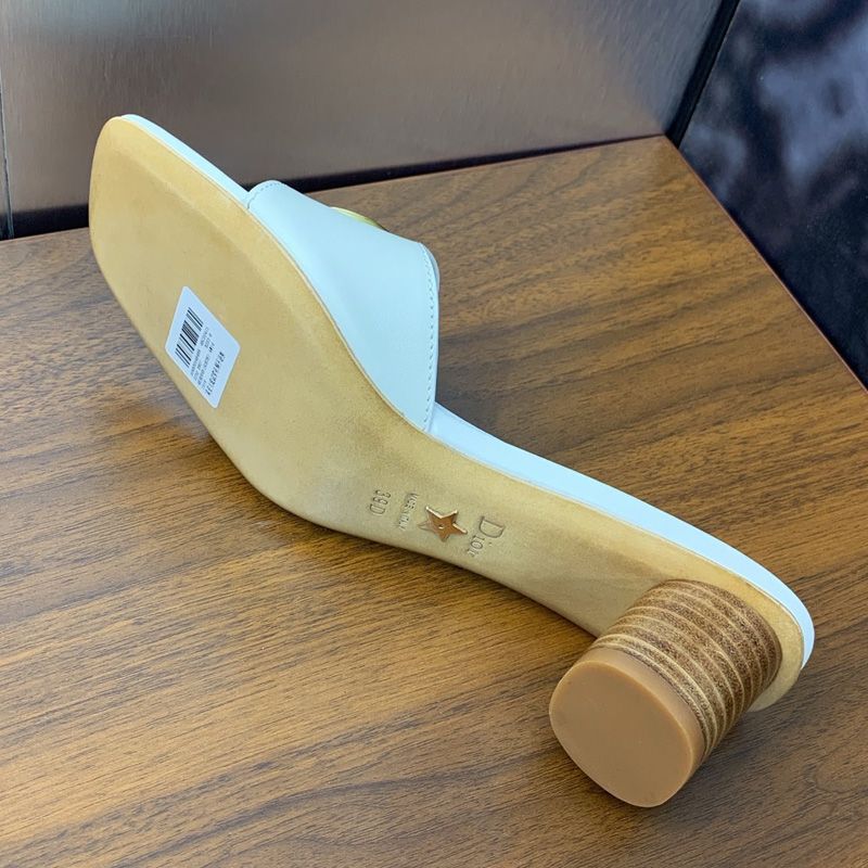 Forever Dior Slides Women Calfskin White - Image 5