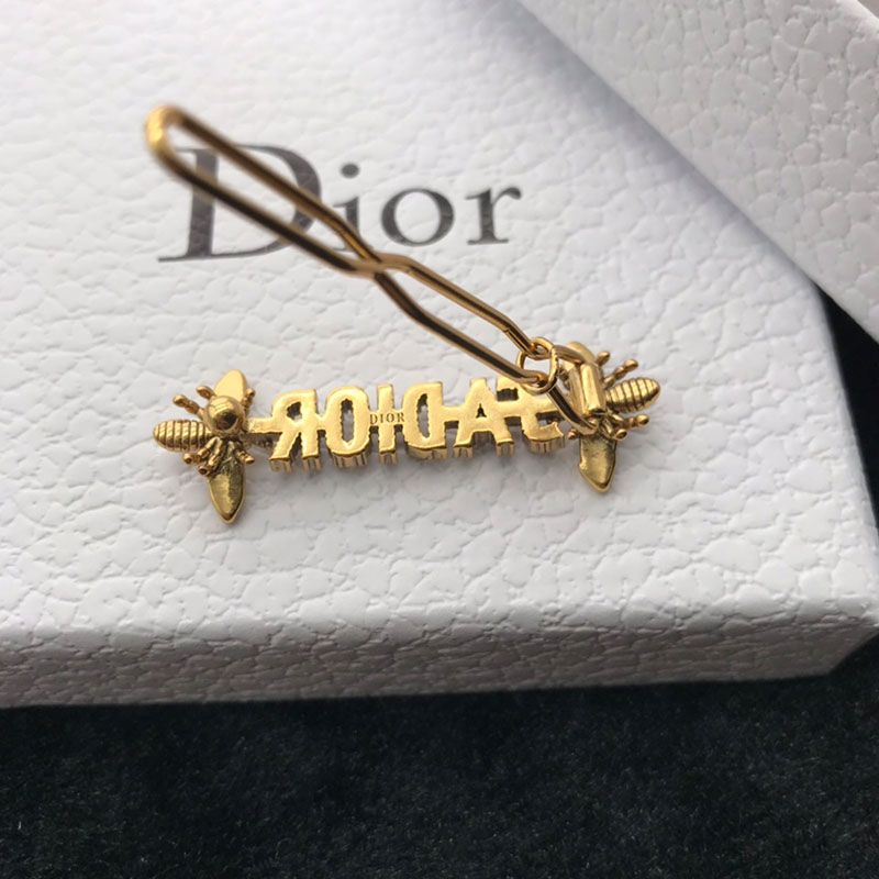 J'Adior Barrette Antique Metal with J'Adior and Bees Signature Embellished Crystals Gold - Image 2