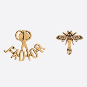 J'Adior Bee Earrings Antique Metal Gold