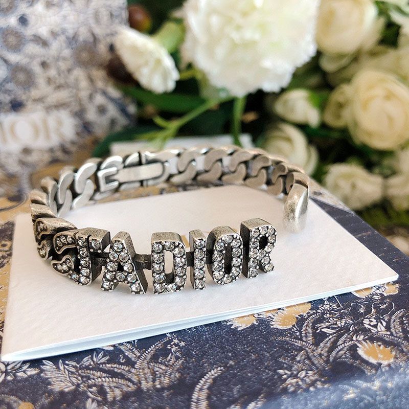 J'Adior Hinge Bangle Antique Metal with J'Adior Signature Embellished Crystals Silver - Image 3