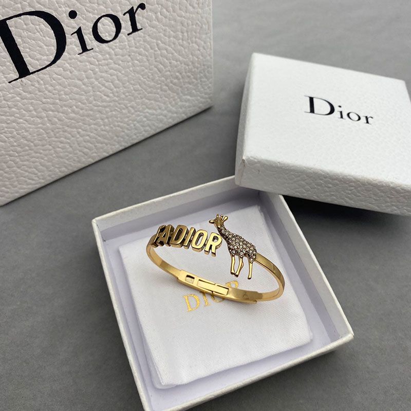 J'Adior Hinge Bangle Metal with J'Adior Signature and Giraffe Charm Embellished Crystals Gold - Image 3