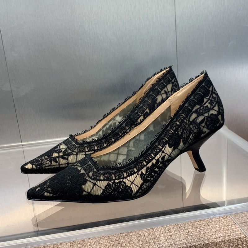 J'Adior Pumps Women Roses Motif Transparent Mesh Black - Image 3