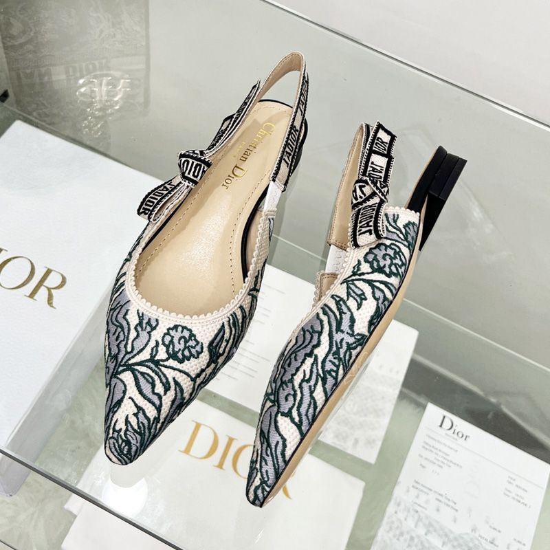 J'Adior Slingback Pumps Women Brocart Motif Canvas Blue - Image 6