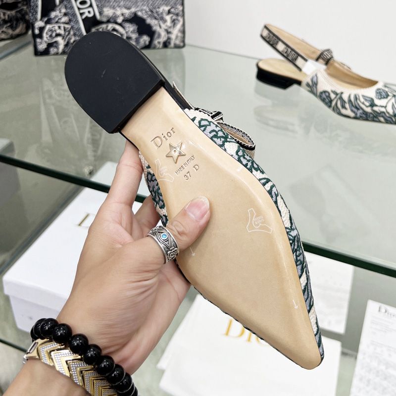 J'Adior Slingback Pumps Women Brocart Motif Canvas Blue - Image 7