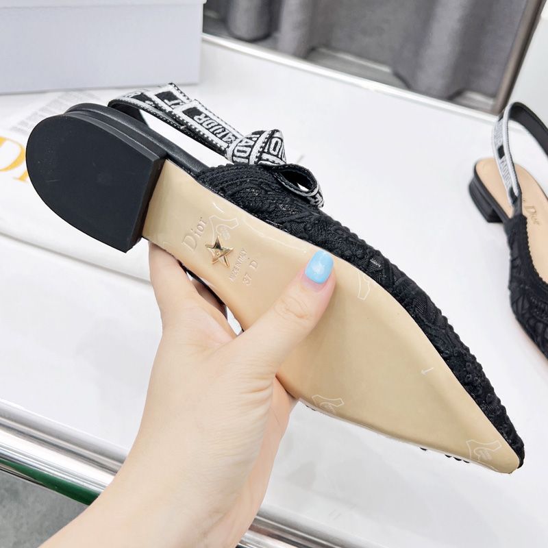 J'Adior Slingback Pumps Women D-Lace Motif Macrame Black - Image 7