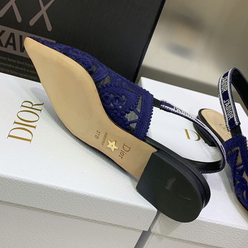 J'Adior Slingback Pumps Women D-Lace Motif Macrame Blue - Image 7