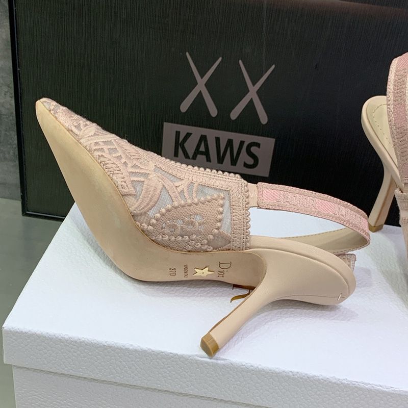 J'Adior Slingback Pumps Women D-Lace Motif Macrame Cherry - Image 3