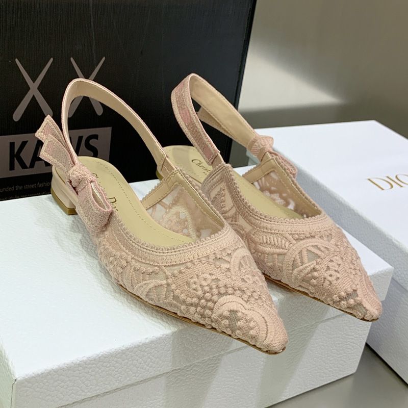 J'Adior Slingback Pumps Women D-Lace Motif Macrame Cherry - Image 6