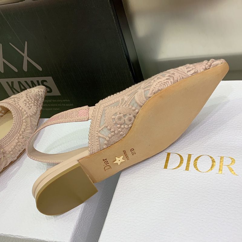 J'Adior Slingback Pumps Women D-Lace Motif Macrame Cherry - Image 7