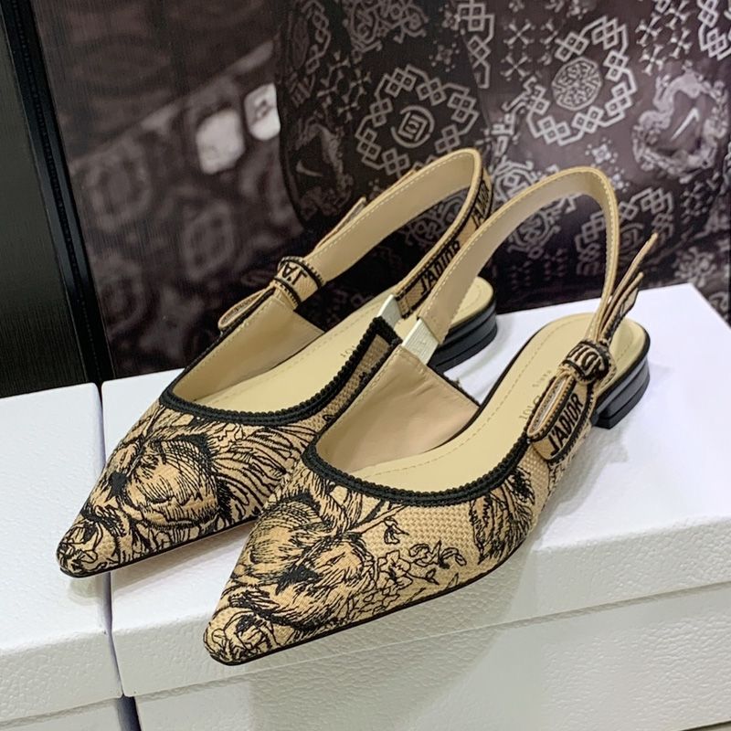 J'Adior Slingback Pumps Women Jardin d'Hiver Motif Canvas Beige - Image 6