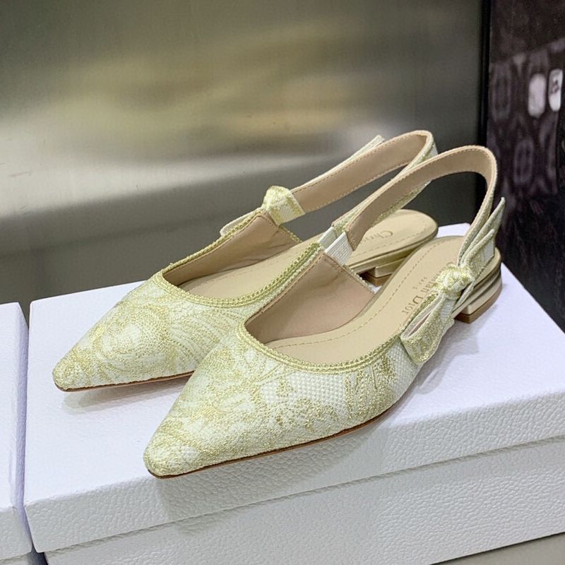 J'Adior Slingback Pumps Women Jardin d'Hiver Motif Canvas Gold - Image 6