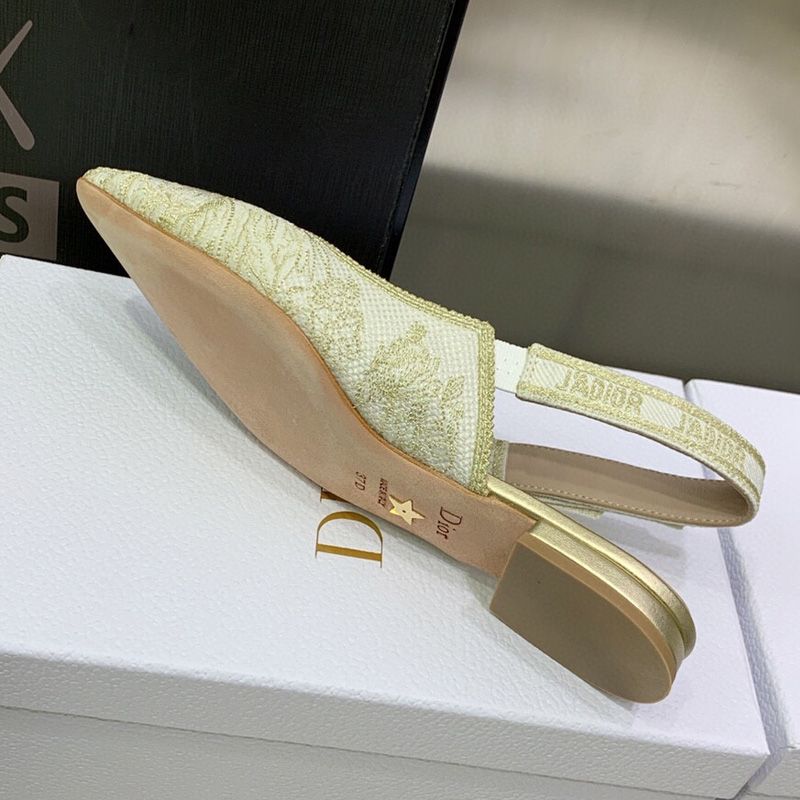 J'Adior Slingback Pumps Women Jardin d'Hiver Motif Canvas Gold - Image 7